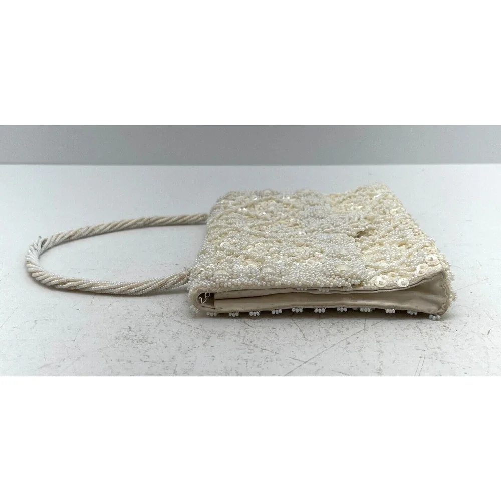Bon Soir Hand-Made Beaded Sequin Purse Evening Hand Clutch Bag 50s 60s